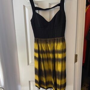 Ali Ro Black and Yellow Mini Dress